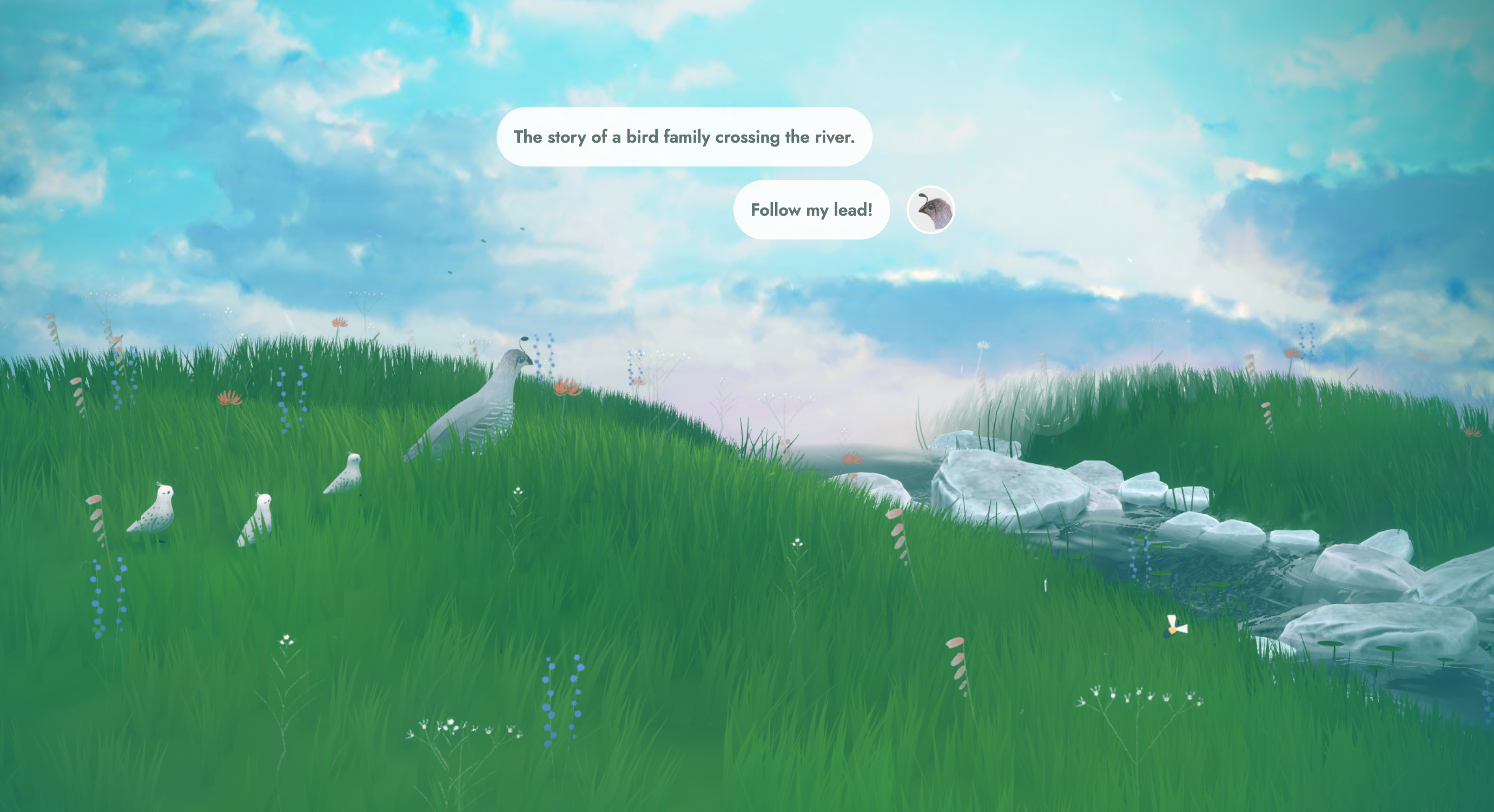 Animated 3D interactive children's storybook with cinematic visual storytelling for digital publishers
